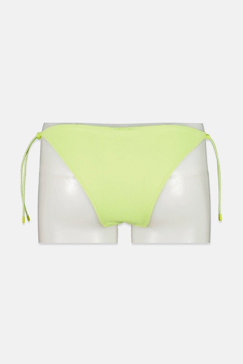 oysho Women Textured Bikini Bottom, Apple Green - Image 2